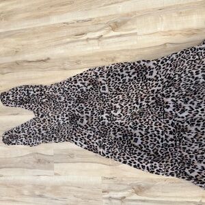 Brown and Black Asymmetrical Halter Midi Dress